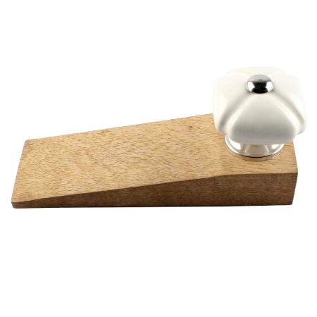 2 Pieces Solid White Square Ceramic Door Stopper